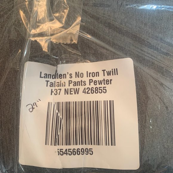 NWT LANDS' END NO IRON TWILL TAILORED PLAIN FRONT PANTS PEWTER HEATHER 34 & 37 - Picture 15 of 15
